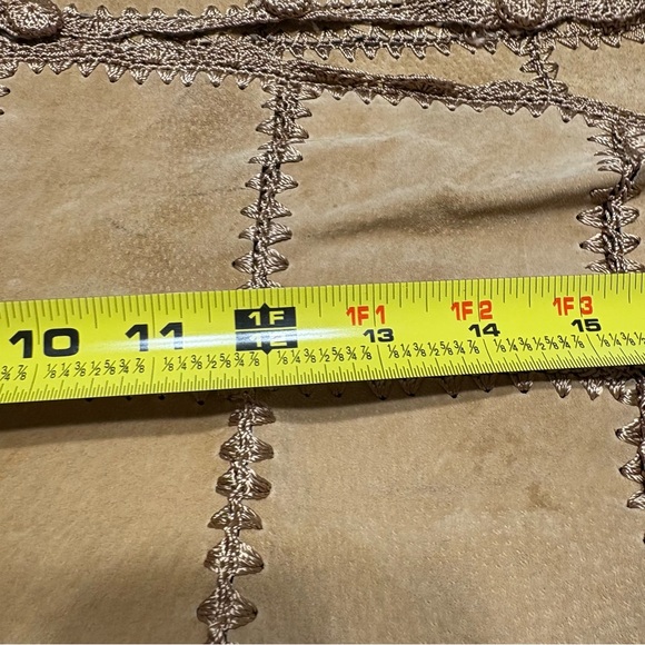 vintage S. M . H. suede leather and crochet patchwork coat/jacket size 3X - Picture 10 of 11